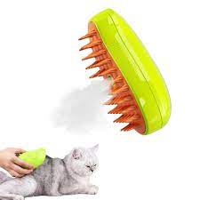 Cat Steamy Brush pettine per massaggio per cani Spray elettrico incorporato in Silicone morbido per la depilazione degli animali domestici spazzola per toelettatura accessori per gatti